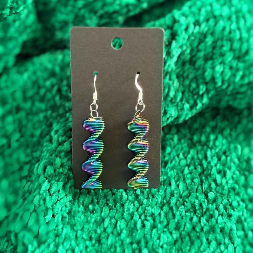 Colorful Spiral Drop Earrings